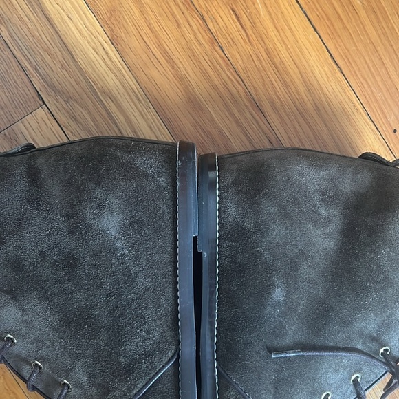 Stuart Weitzman Suede Lace Up Ankle Boots Hidden Wedge Size 7.5 - Picture 6 of 14